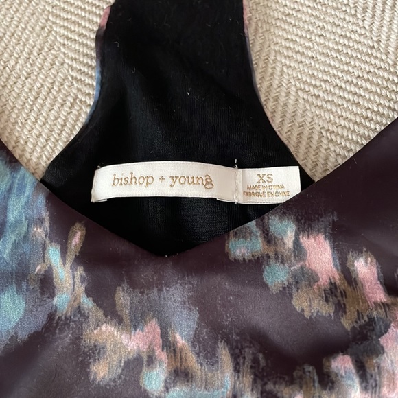 Bishop +Young black Floral Racer Back Tank top size XS - Picture 2 of 5